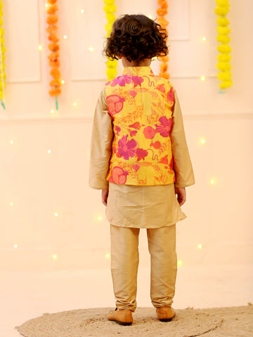 Floral Printed Jacket and Kurta Pajama Set