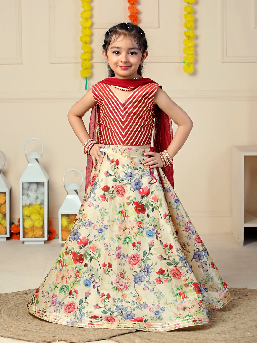 Maroon Lehenga Choli for Girls