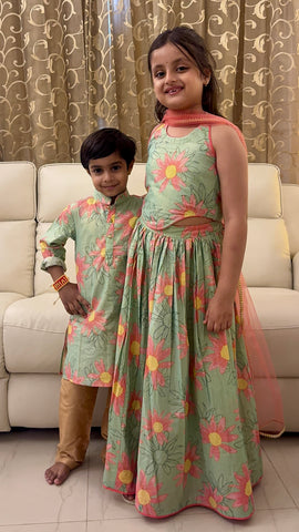 Mint Meadow Kurta Pajama Set