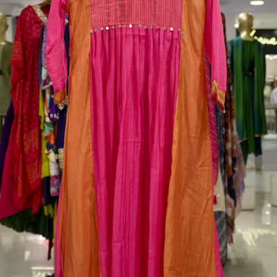 Pink Mul Chanderi Suit Set
