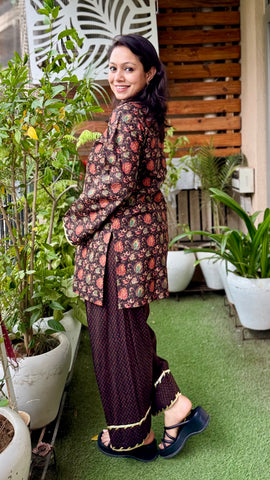 Black farshi salwar suit - gota work
