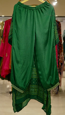 Bandhni Printed Kaftan Set - Green