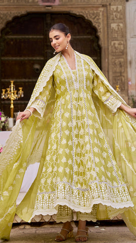 Green Anarkali Set