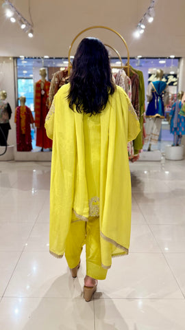 Embroidered Kurta with Farshi Salwar - Green