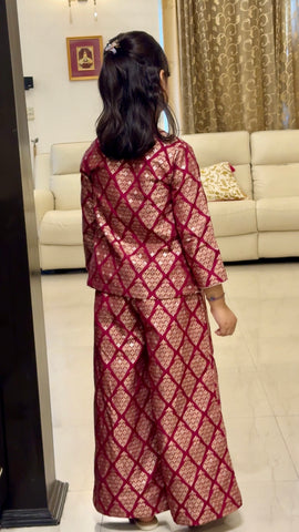 Brocade Jacket and Tissue Silk Indo Western