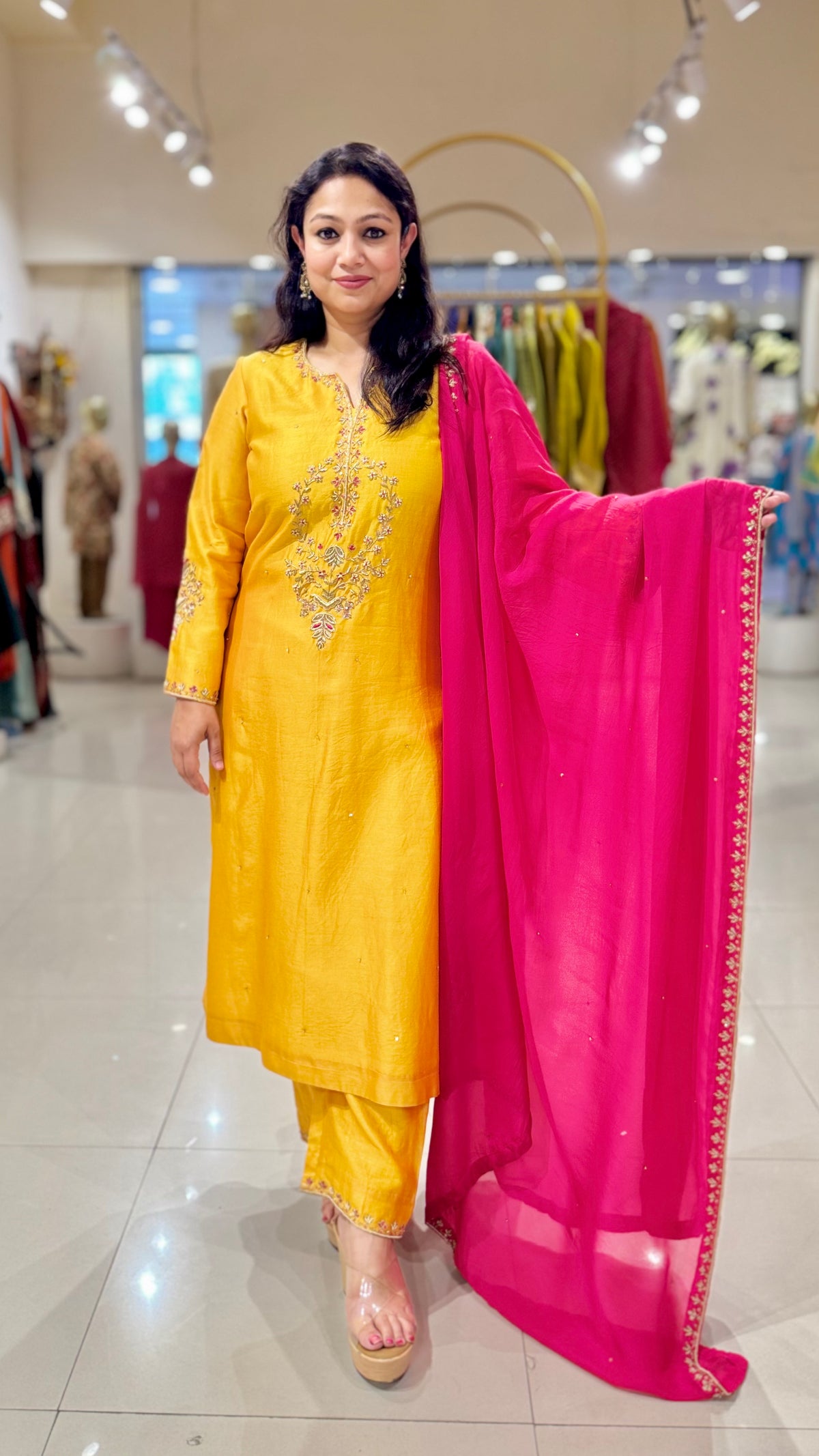 Zari Embroidered Chanderi Silk Suit