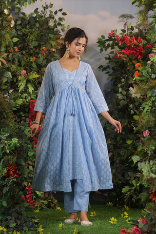 Women Cotton Shrug Suit Set L