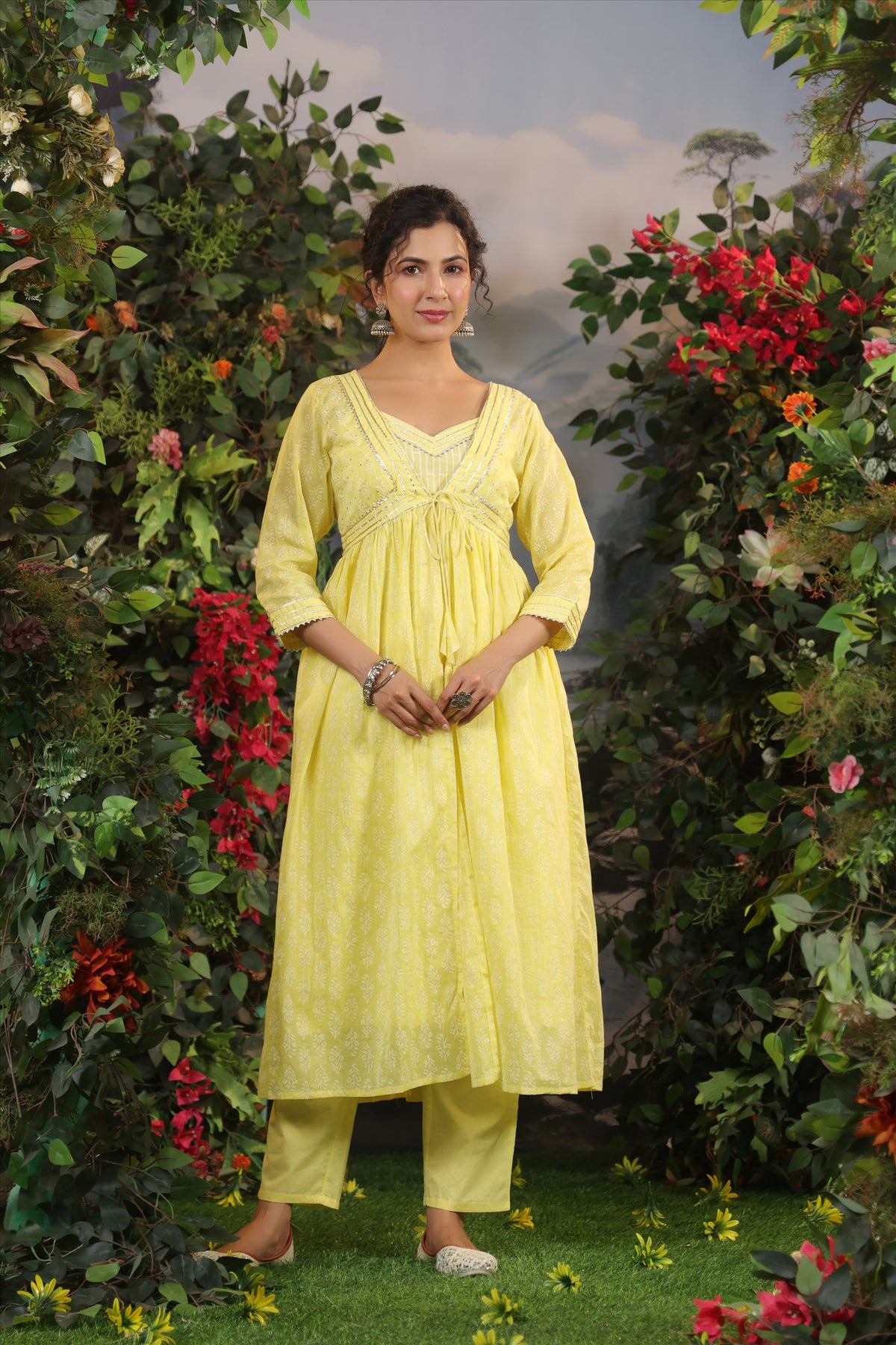 Women Cotton Shrug Suit Set