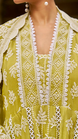 Green Anarkali Set