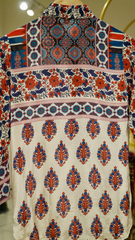 Crepe Printed Shirts - Cream