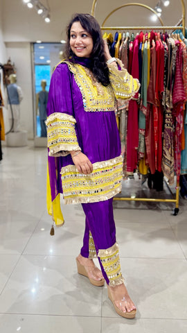 Rangotsav Gota Set - Purple