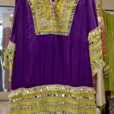 Purple Mirror Lace Suit Set