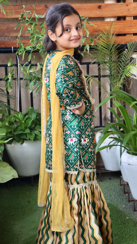Patola Sharara Set in Green