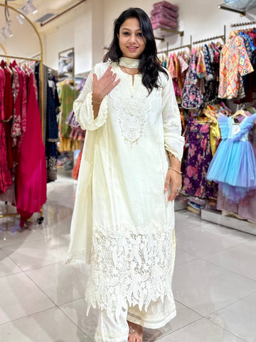 Lace work Straight suit set