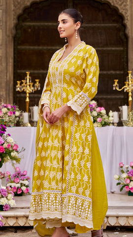 Yellow Anarkali Set
