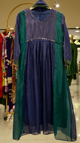 Blue Mul Chanderi Suit Set