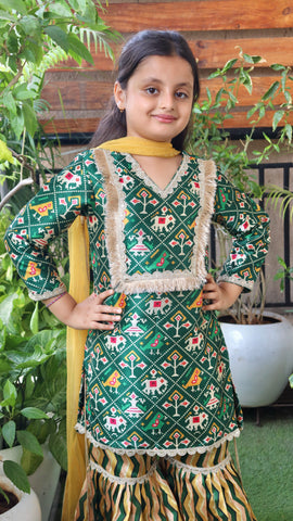 Patola Sharara Set in Green