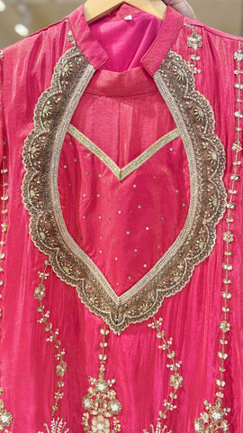 Indo western short kurta and pants - Magenta