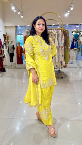 Embroidered Kurta with Farshi Salwar - Green