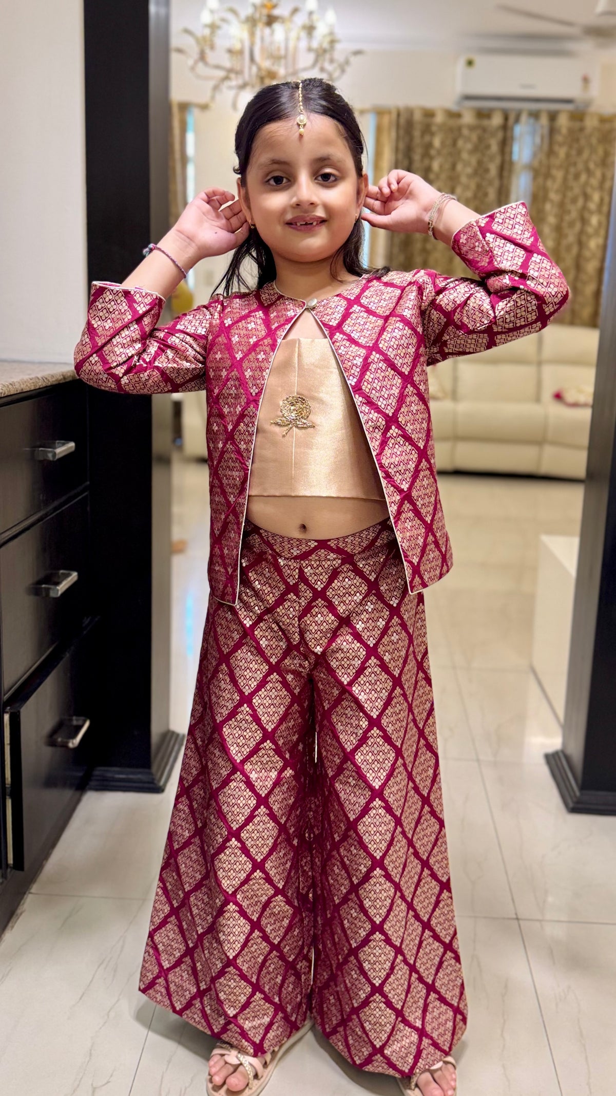 Brocade Jacket and Tissue Silk Indo Western