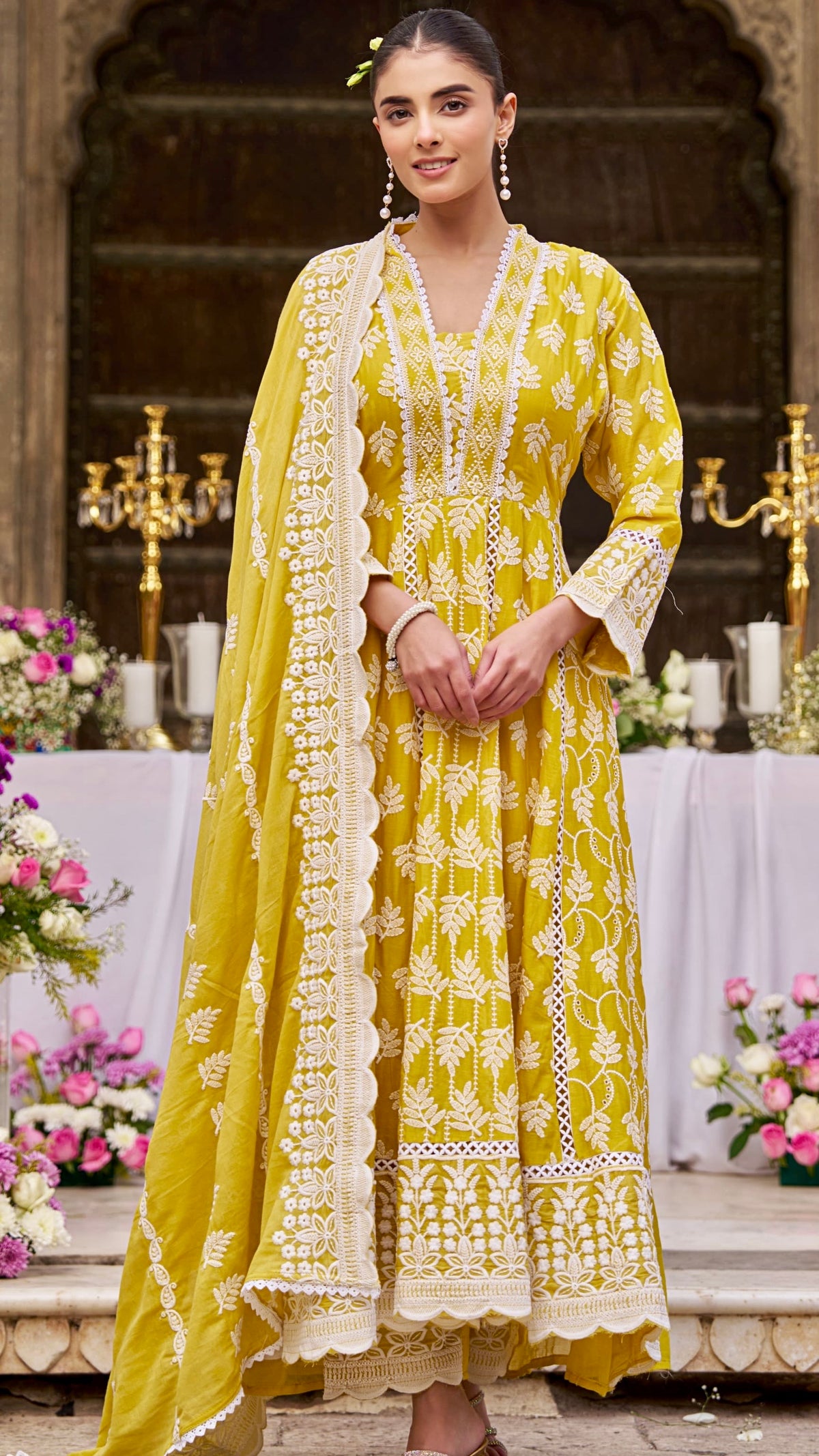 Yellow Anarkali Set