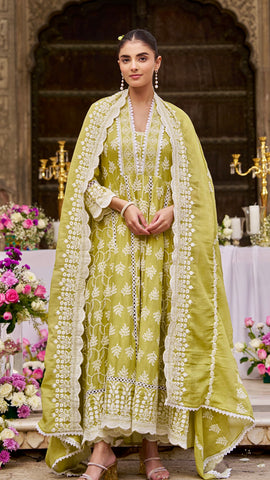 Green Anarkali Set