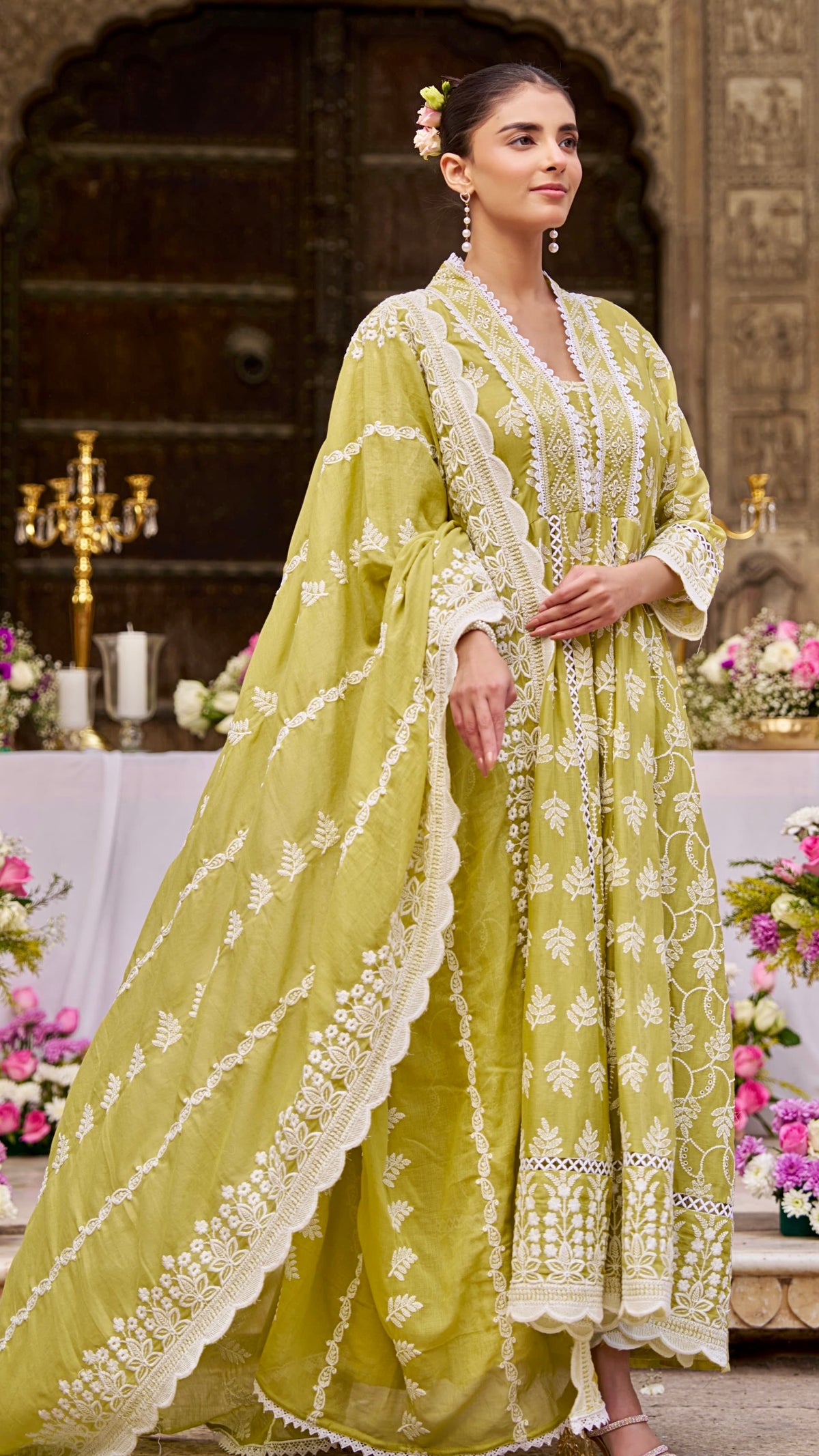 Green Anarkali Set