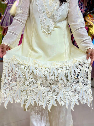 Lace work Straight suit set