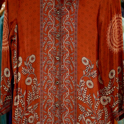 Crepe Printed Shirts - Rust