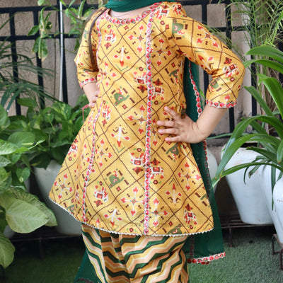 Yellow Patola Suit Set