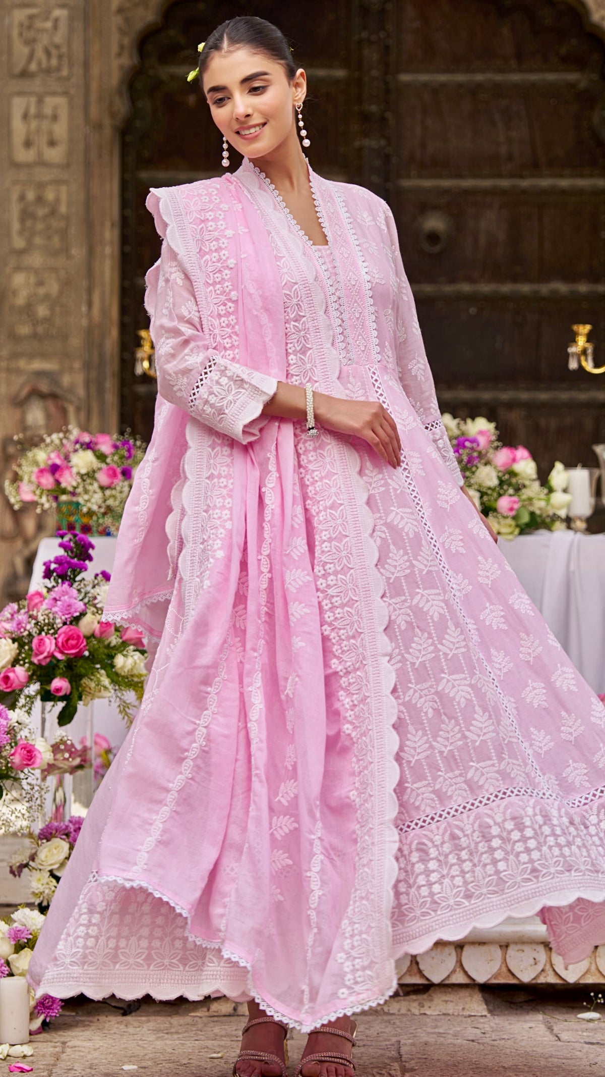 Pink Anarkali Set