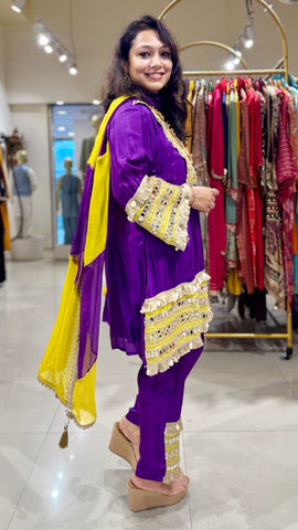 Rangotsav Gota Set - Purple