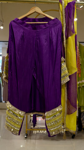 Purple Mirror Lace Suit Set