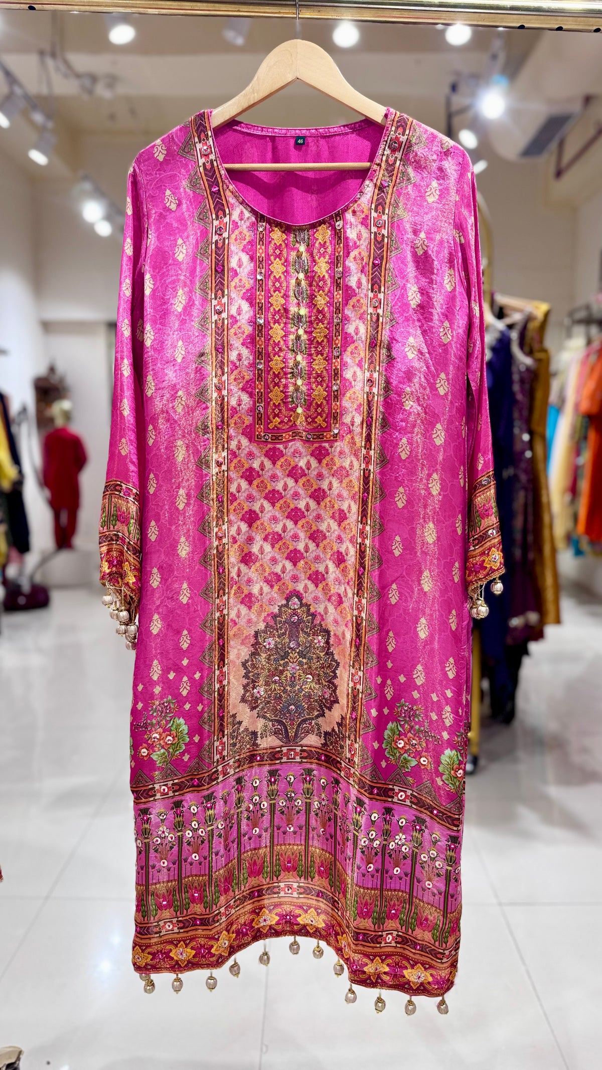 Pink digital print suit set