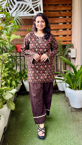 Black farshi salwar suit - gota work
