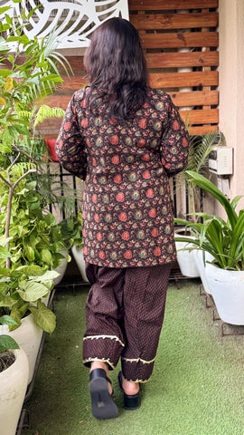 Black farshi salwar suit - gota work