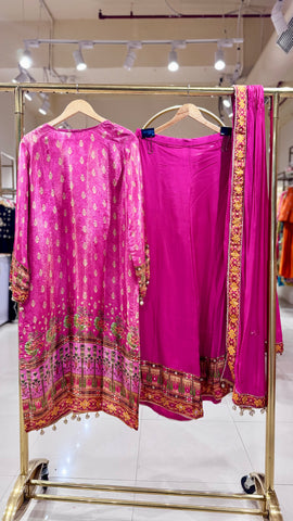 Pink digital print suit set