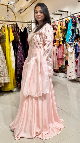 Pink Embroidered Anarkali Gown