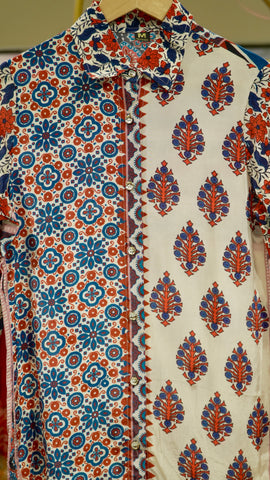Crepe Printed Shirts - Cream