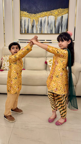 Yellow Patola Suit Set