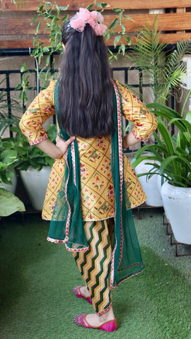 Yellow Patola Suit Set