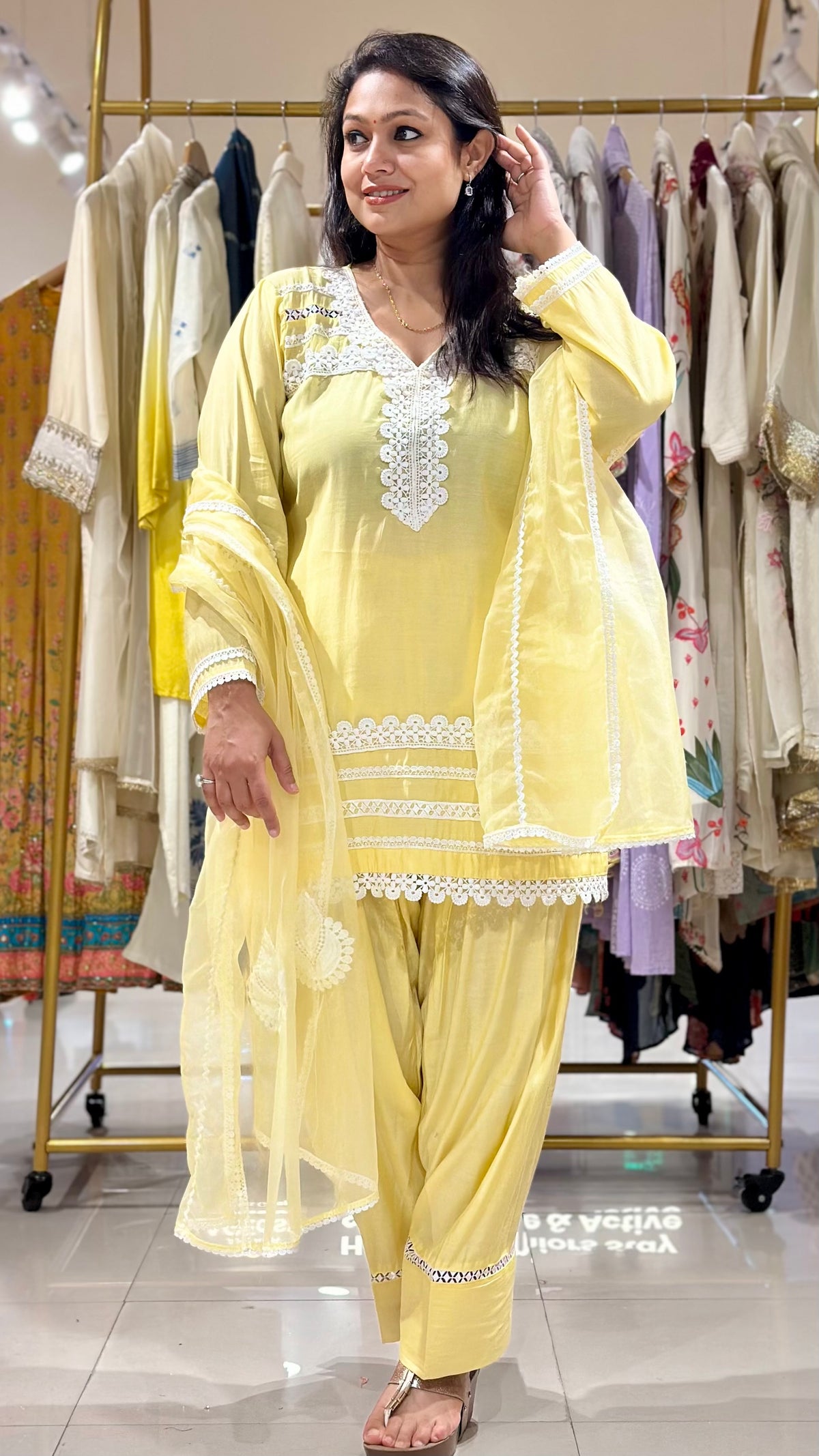 Lace Work Farshi Salwar Suit
