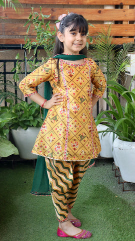 Yellow Patola Suit Set