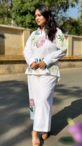 Patch work Floral Coord Set - White