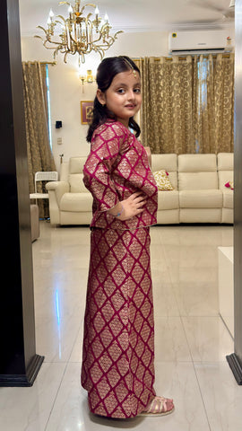 Brocade Jacket and Tissue Silk Indo Western