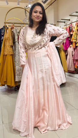 Pink Embroidered Anarkali Gown