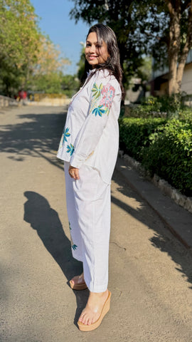 Patch work Floral Coord Set - White
