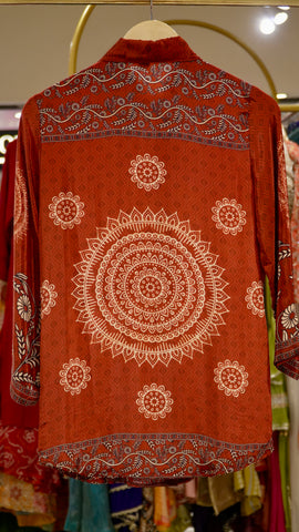 Crepe Printed Shirts - Rust