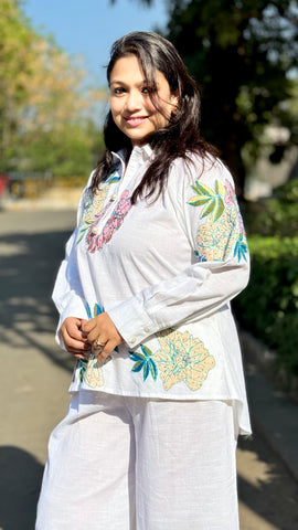 Patch work Floral Coord Set - White