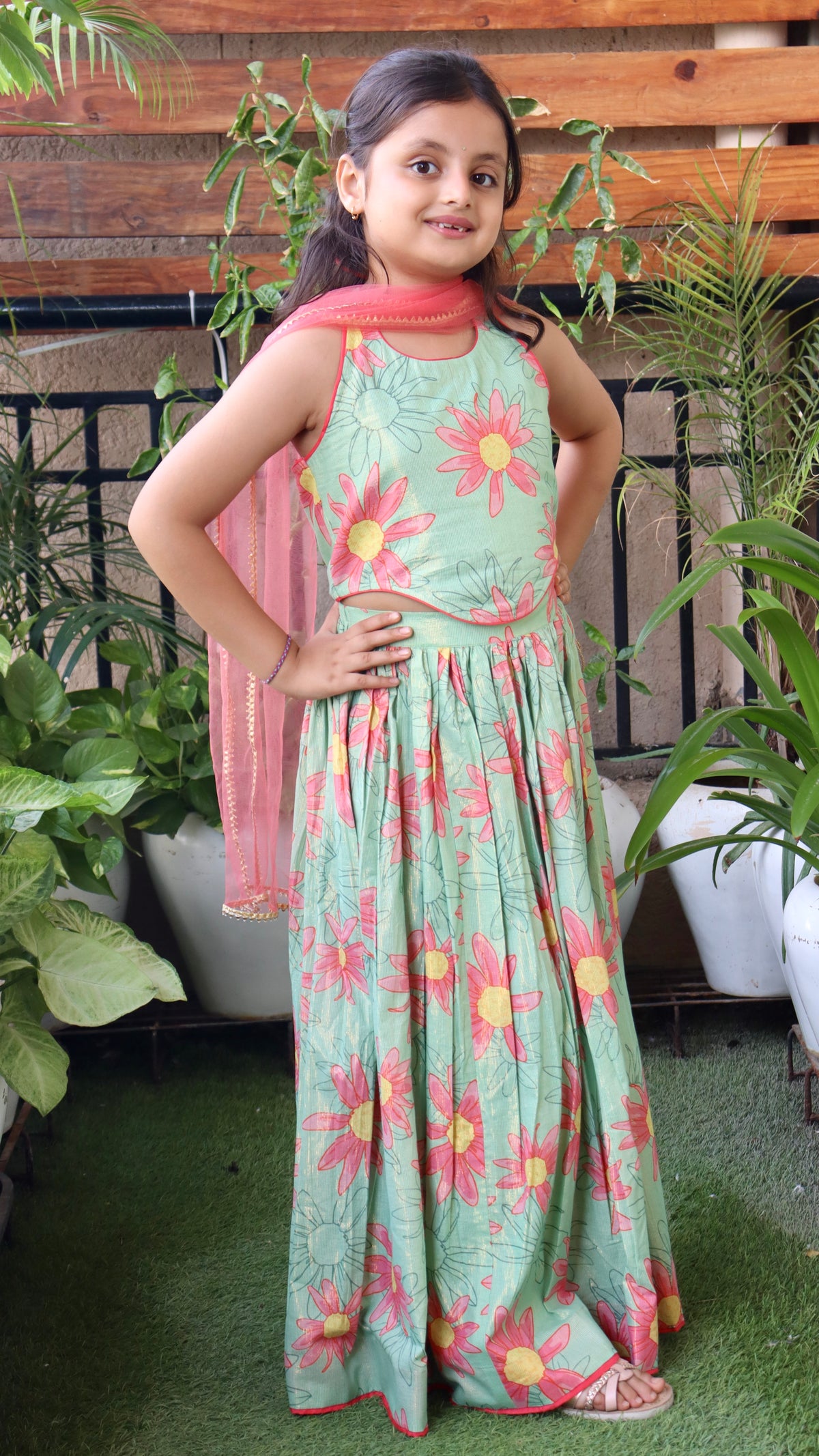 Mint Meadow Lehenga Set